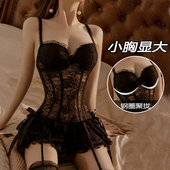 性感睡衣女床上qqny连体情侣趣味内衣带胸垫小胸聚拢情调诱惑老公