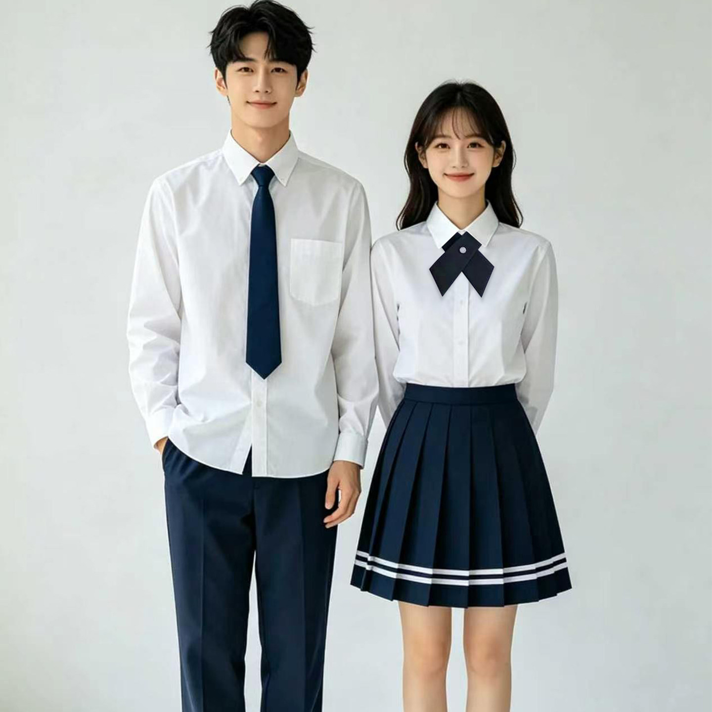 学院风校服套装男女学生初中高中合唱演出服衬衫百褶裙毕业季班服
