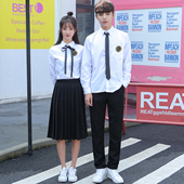 大合唱毕业裙套装 短袖 演出班服校服学院风长袖 学生初中高中白衬衫