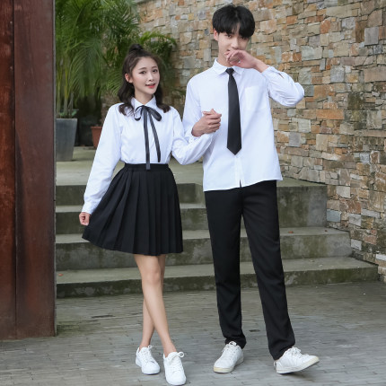 儿童小学班服韩版学生毕业季服装朗诵合唱演出服男女白衬衫裙套装