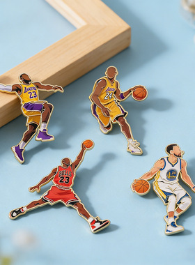 NBA篮球明星金属创意服饰包徽章
