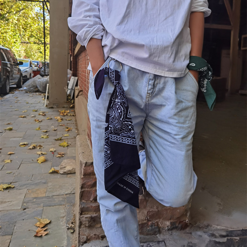 裤巾腰果花方巾可拆卸男女hiphop嘻哈街舞王一博同款链子包挂饰