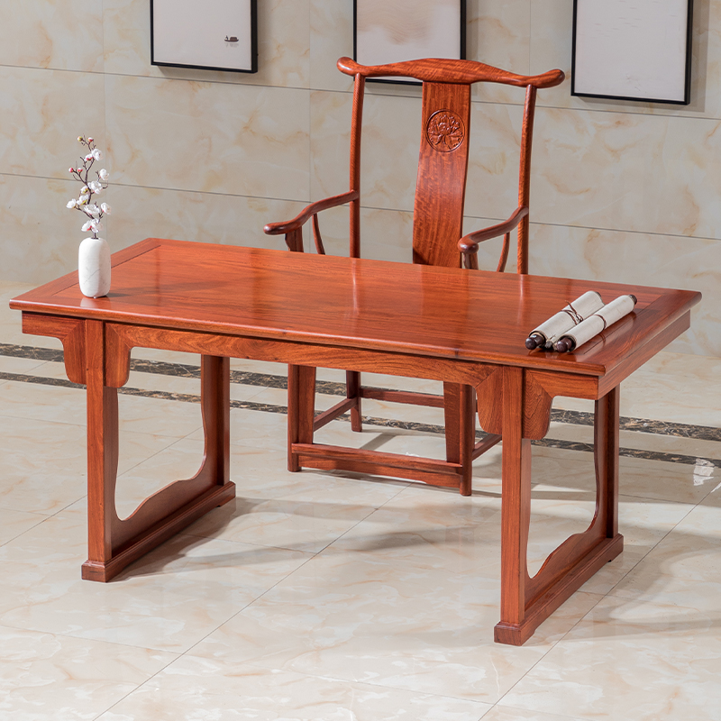 红木家具花梨木书法桌画案实木中式书画桌原木仿古书桌简约写字台