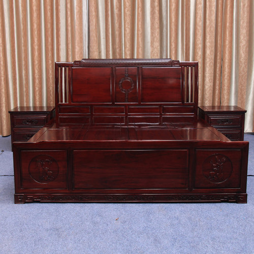 酸枝木大床红木床婚床实木床储物