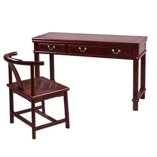 红木书桌 印尼黑酸枝电脑桌 阔叶黄檀办公桌 中式实木电脑桌