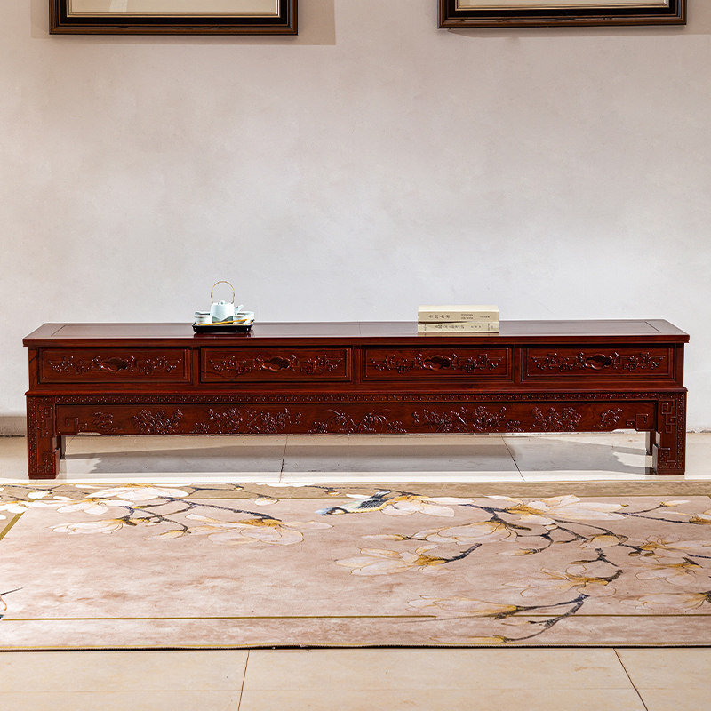 红酸枝电视柜巴里黄檀红木家具明清古典实木中式电视柜客厅小户型