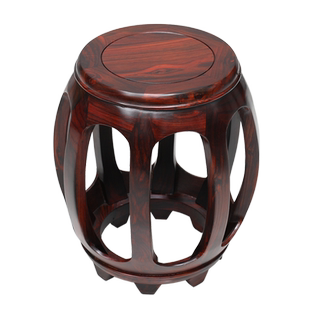 红木鼓凳仿古中式实木圆凳鼓墩印尼黑酸枝木古筝凳客厅茶几矮凳子