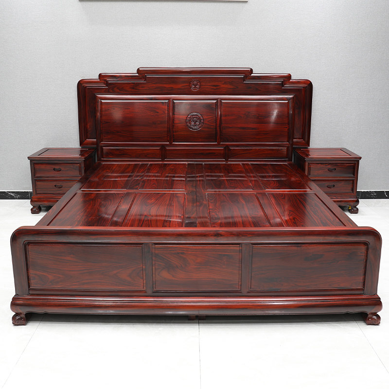 8米明清古典大床阔叶黄檀家具