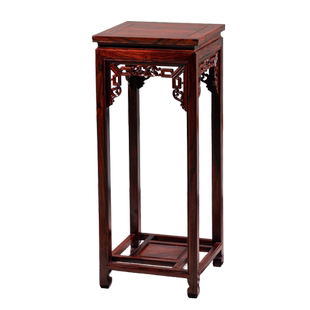 红木花架 阔叶黄檀中式实木雕花客厅落地盆景架印尼黑酸枝木花架