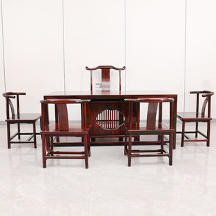 国标红木茶桌印尼黑酸枝红木茶几办公室茶桌阔叶黄檀新中式茶台