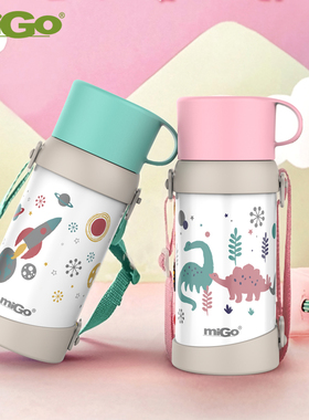 美国migo304不锈钢儿童保温壶便携大容量男女孩宝宝可爱水杯子