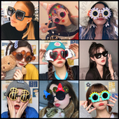 生日活动可爱小网红书眼镜结婚拍照道具派对搞怪姐妹装 扮墨镜定制