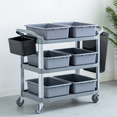 商用多功能餐厅送餐车酒店收餐车摆摊小推车塑料移动饭店收碗车