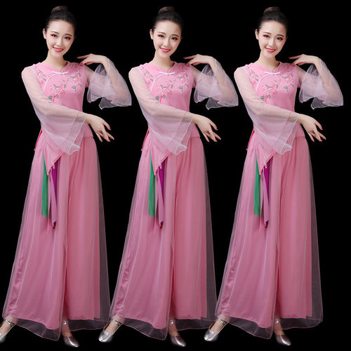 跳秧歌绣花民族风广场舞网红长袖