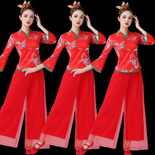 秧歌服女2026秋冬季新款中国风打鼓服喜庆腰鼓扇子舞广场舞演出服