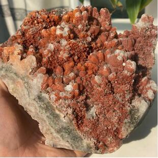 矿晶河谷天然红水晶簇共生黄铁矿标本摆件晶花水晶家具办公观赏石