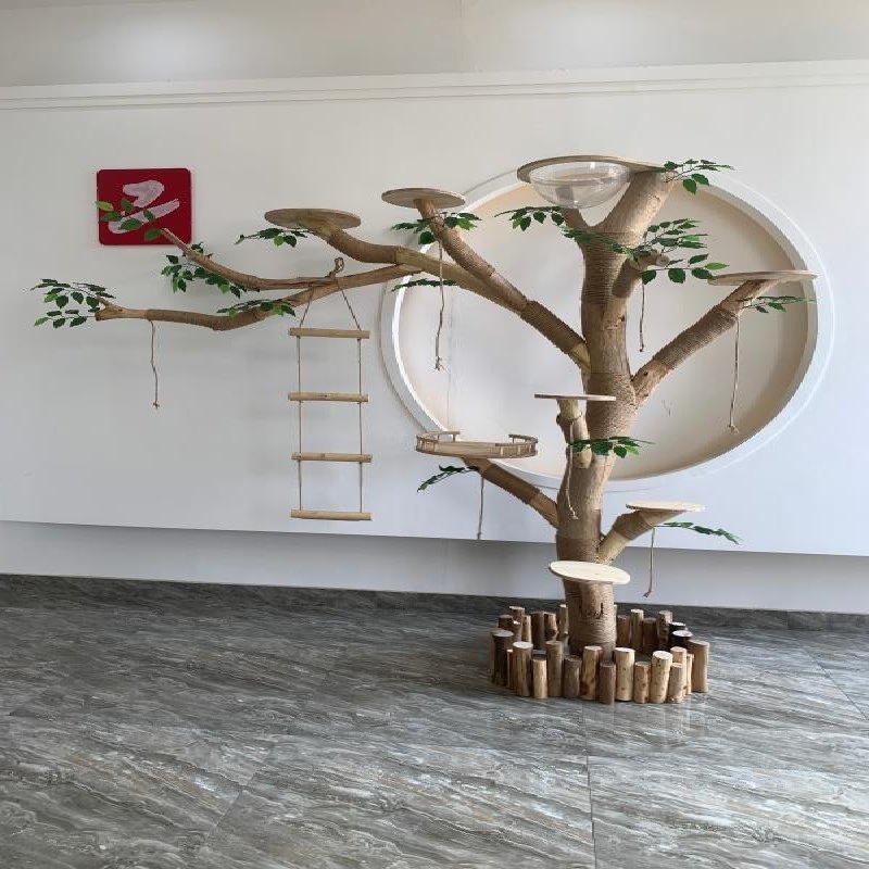 实木枯树假树套装猫爬架树枝不沾毛仿真树商场猫咖装饰造型枯树