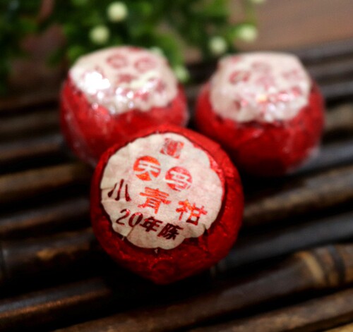2024年茶鼎房 20年陈天马小青柑普洱茶 新会柑普茶熟茶250克