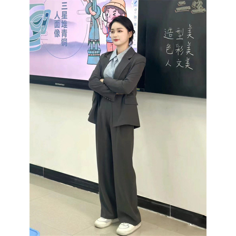 2728大码女装通勤职场西装套装女职业公务员面试正装气质西服外套