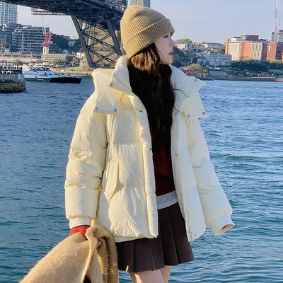 鹅黄色羽绒服2025新款女冬季小个子短款今年流行爆款巨好看厚外套