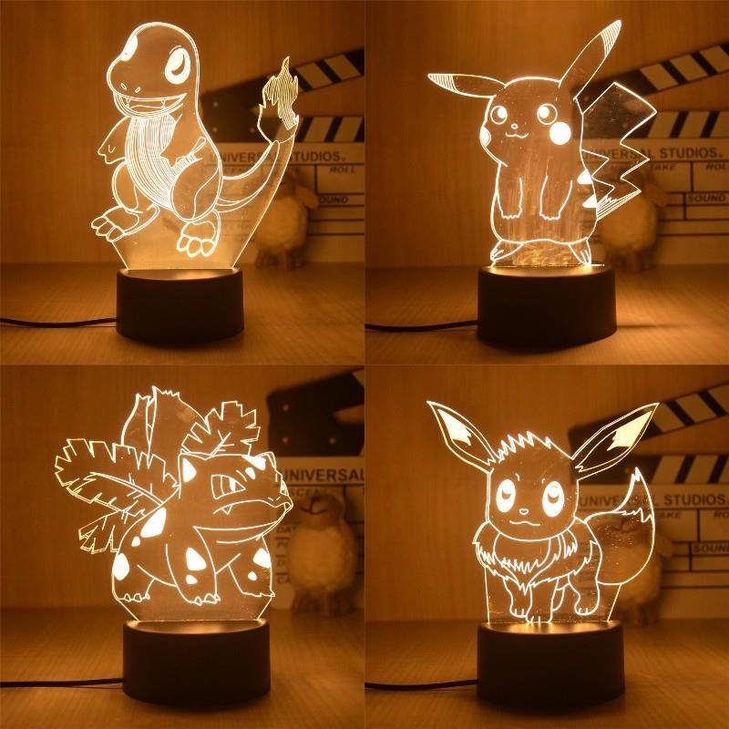 New Pokemon Pikachu Led 3D Night Light Kids Toy Anime Figure