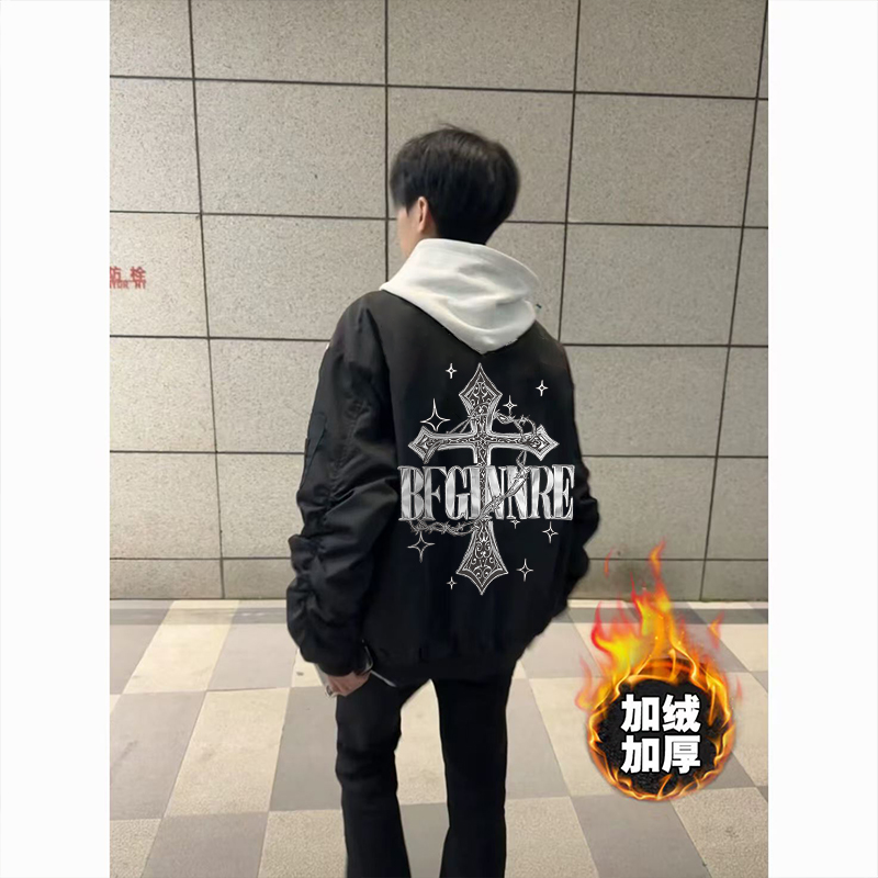 秋冬季潮男穿搭棒球棉服夹克