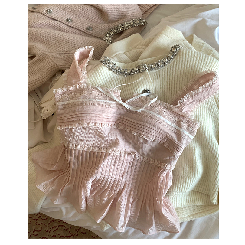 睡衣套组夏季甜美吊带短裤居家服