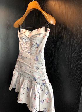 花昭 夏日雾岛抹胸裙春夏小个子连衣裙短款小众设计感