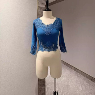 es古董收藏级vtg重工蕾丝拼接针织上衣复古优雅 典藏蕾丝