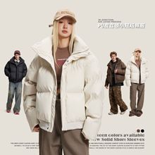 CATTEE美式pu皮短款棉衣男女冬季潮情侣棉服高街痞帅加厚保暖上衣