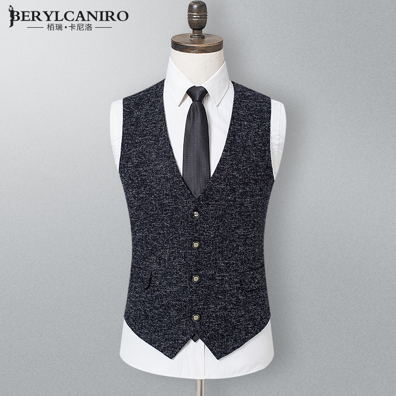 韩版呢子西装青年时尚帅气背心