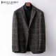 呢子小西装 中年商务复古补丁休闲西装 修身 外套秋冬韩版 男上衣 男士