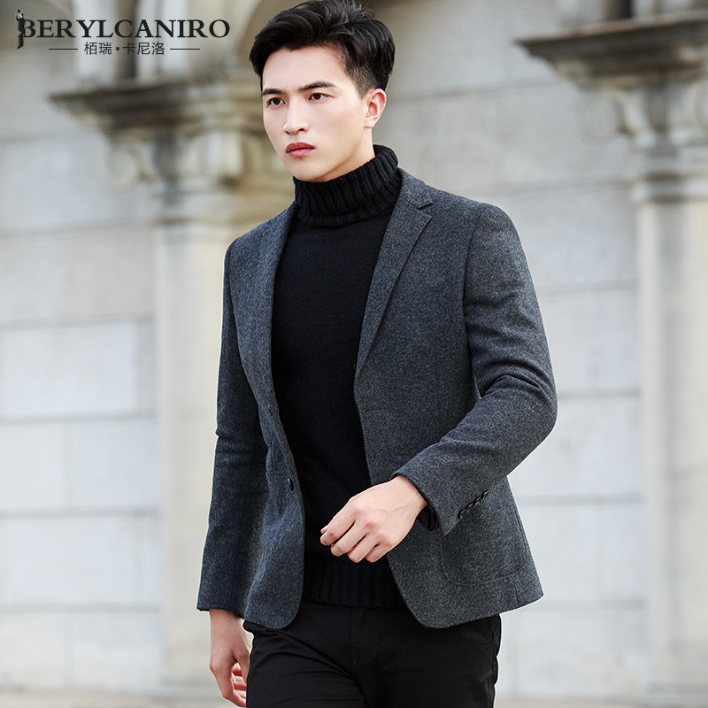 羊毛西装 韩版修身