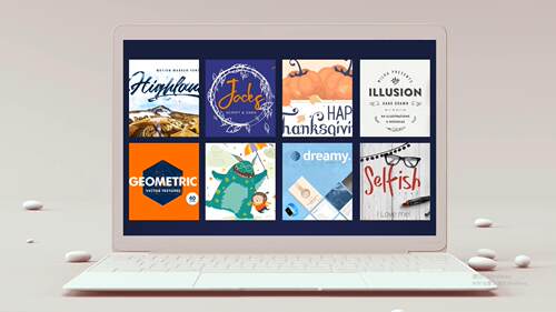 笔记本电脑样机贴图展示网页设计主题UI演示网站动画视频AE模板