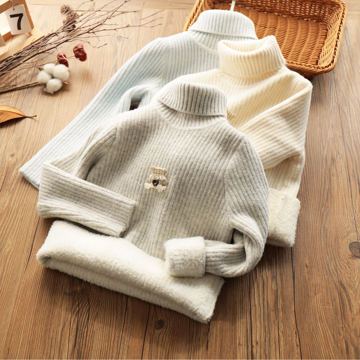 女童高领毛衣洋气加厚保暖一体绒针织衫极简风长袖细毛线打底衫,童装/婴儿装/亲子装,毛衣/针织衫,淘宝优惠券,粉丝福利购,淘宝优惠卷