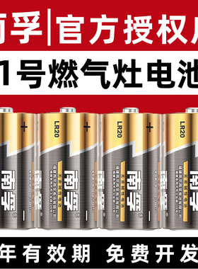 南孚1号电池一号碱性D型1粒/2粒/4粒大号LR20热水器煤气灶用液化气专燃气炉灶用天然气手电筒电子秤地锁一号