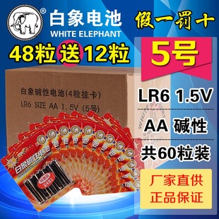 金白象电池5号电池碱性五号AA儿童玩具电池60粒lr6剃须刀遥控器五号七号1.5V鼠标遥控汽车挂闹钟小电池aaa