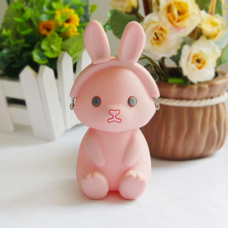 3d兔子硅胶零钱包卡通钥匙包学生