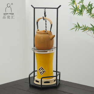 品瓷汇围炉煮茶炉自在钩可伸缩复古铁艺悬吊铁壶挂钩自锁钩煮茶壶