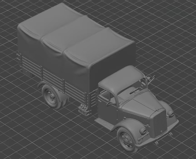 1/35 1/72二战德军欧宝运输卡车静态模型3D打印