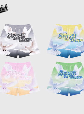 SWISH THE BALL IN翱翔系列和平鸽美式篮球短裤运动速干训练双层