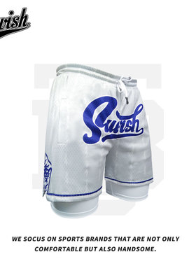 Swish STBI假两件美式篮球短裤夏季男运动裤网眼透气三分裤不过膝