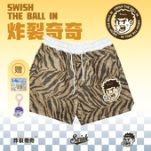 THE BALL IN炸裂奇奇金丝虎纹短裤 SWISH 提花重工美式 复古刺绣夏