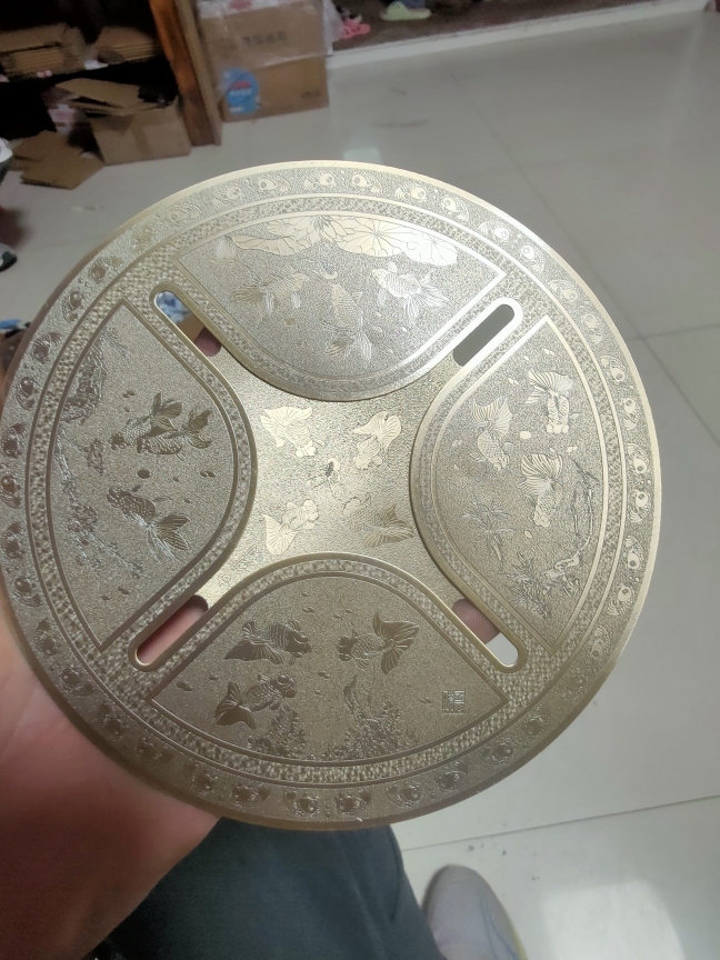 鸟笼盖板，29.5直径圆笼用黄铜紫铜金鱼盖板