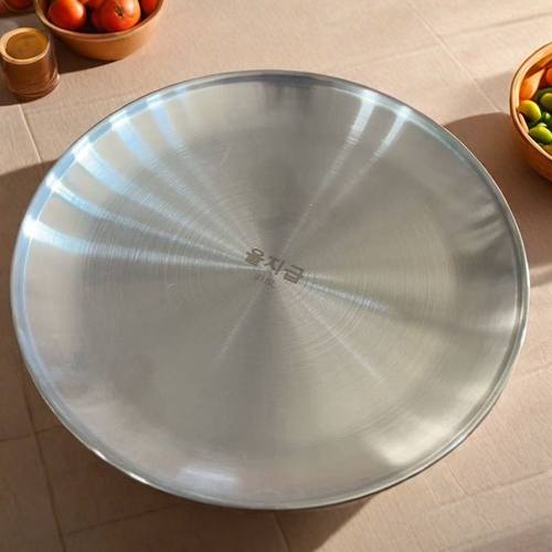 A46-韩式316不锈钢托盘加厚蛋糕果盘骨碟韩式圆烤盘1个