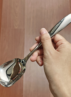 A155-不锈钢304高颜值勺子ins风吃饭勺家用加深平底铲勺2个