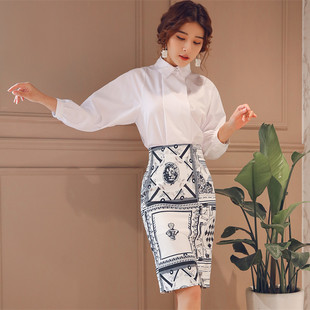 灯笼袖 百搭女七分袖 OL通勤白衬衫 韩版 2020春夏装 宽松衬衣短袖 新款