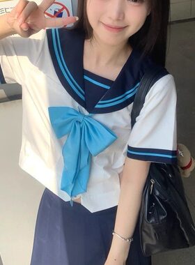 夏季宝藏少女水手服短袖日系制海军领服套装裙韩式两件套