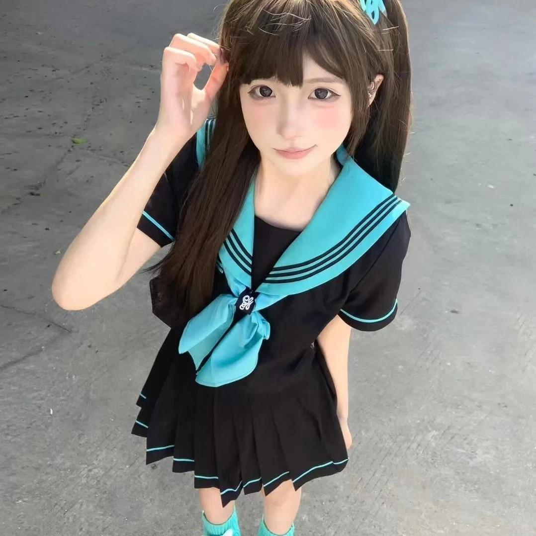 胖MM大码原创JK制服套装日系基础款中间服学院风校供感长袖水手服