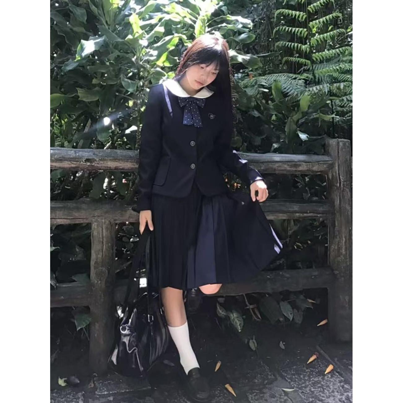 胖MM大码秋冬新款小圆西服西装外套制服叠穿日系JK短裙韩系穿搭女